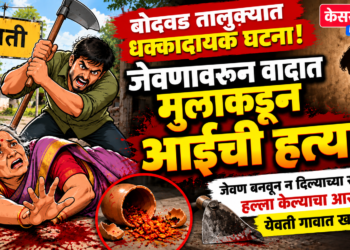 बोदवड तालुक्यात धक्कादायक घटना! जेवणावरून झालेल्या वादात मुलाकडून आईची हत्या