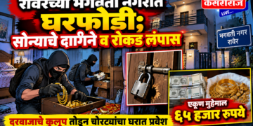 रावेरच्या भगवती नगरात घरफोडी; सोन्याचे दागिने व रोकड लंपास